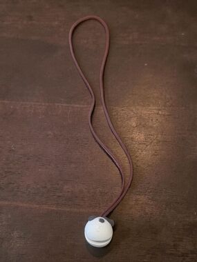Handmade Clay Panda Bell Necklace Brown Cord